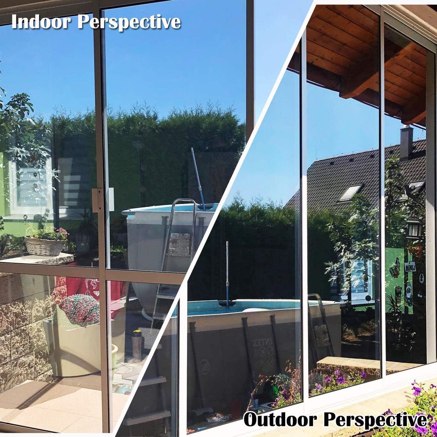 Niviy One Way Window Film Daytime Privacy Mirror Effect Reflective Window Tint for Home Self Adhesive UV Sun Blocking Heat Control Glass Door Films 29.5 x 78.7 inches Silver