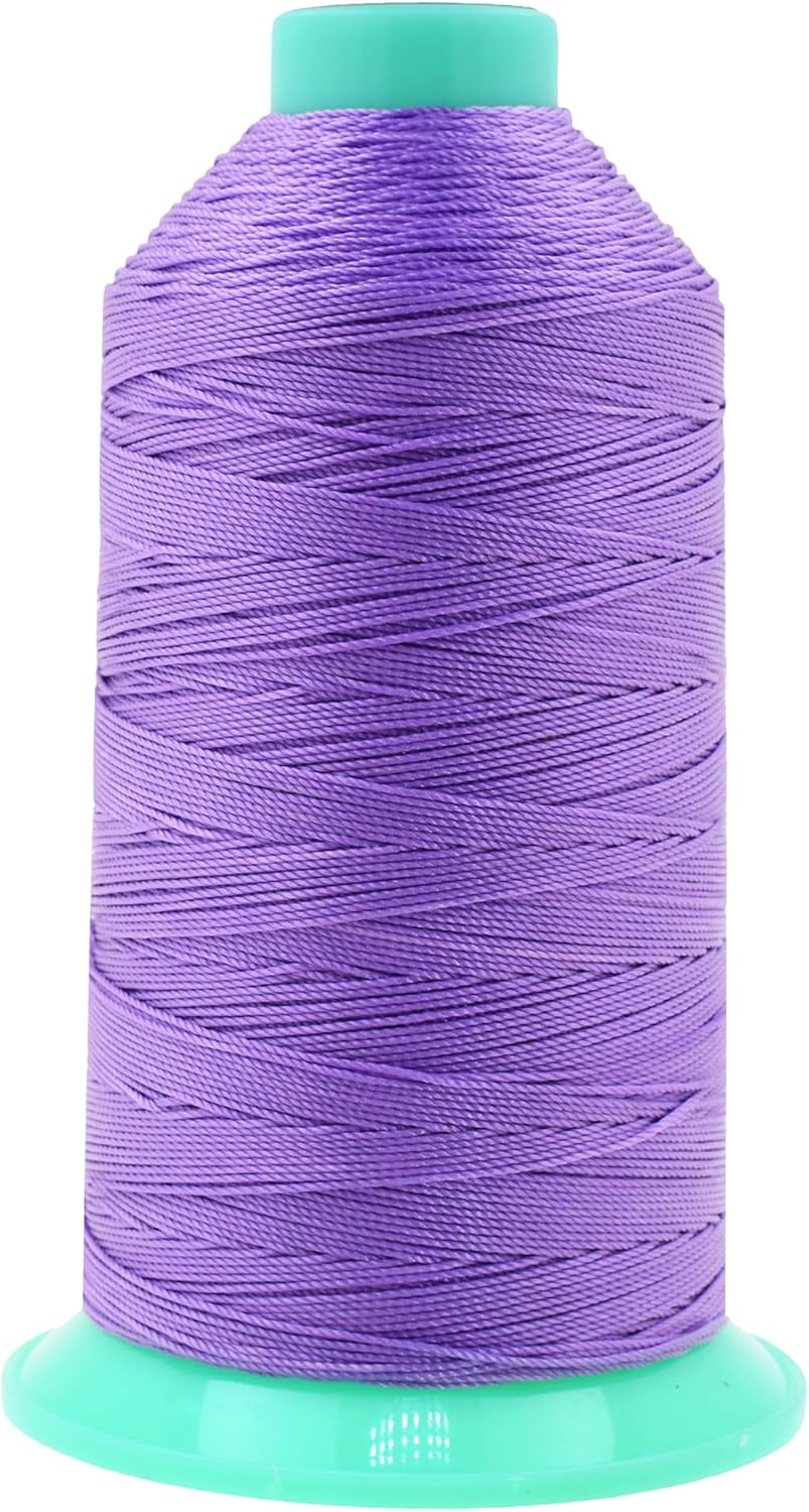 Mandala Crafts Bonded Nylon Thread Lilac Heavy Duty Sewing Threads - 800 YDs Size 277 840D T270 Tex 270 Thread for Leather Jeans Weaving Outdoor Marine Upholstery Threads