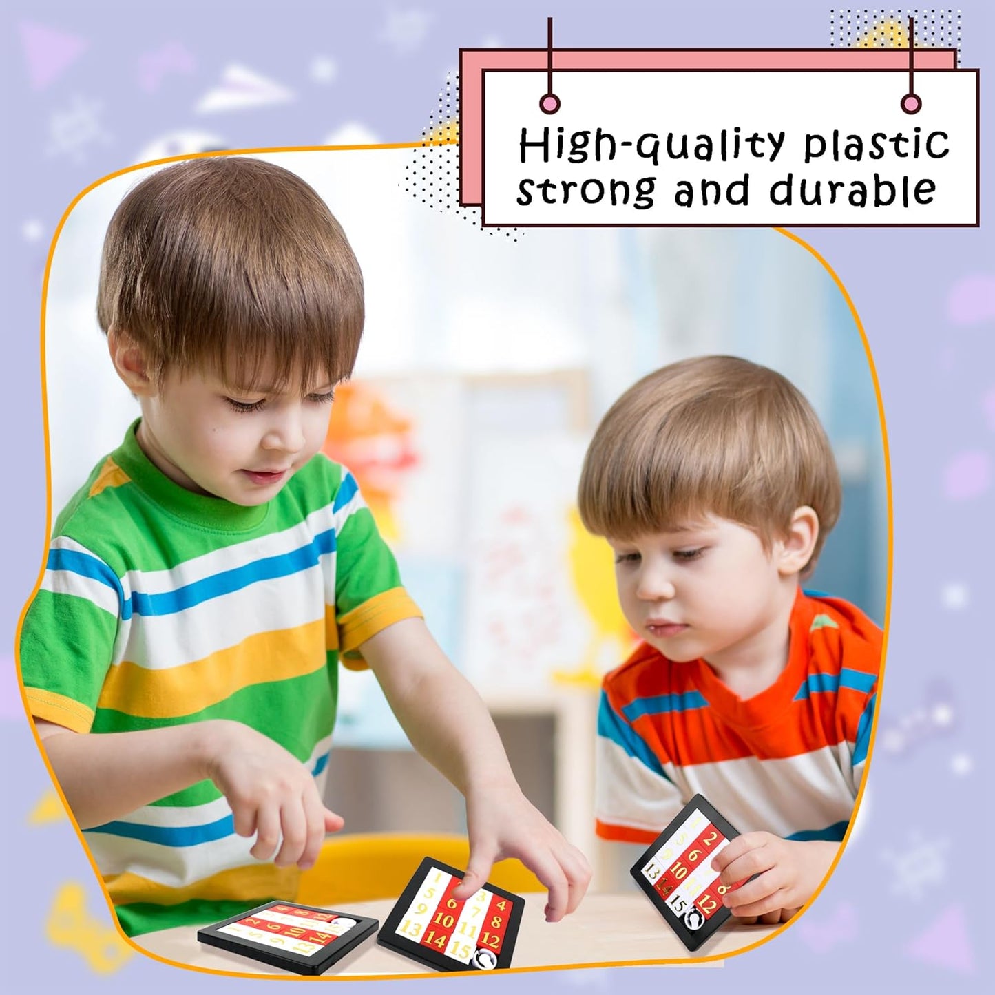 32 Pcs 15 Number Puzzles 2.8 Inch Number Sliding Puzzles Pocket Size Slide Puzzles Brain Teaser Puzzles for Kids Teens Adults School Rewards Party Favors Gift Bag Fillers