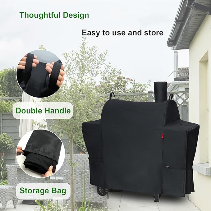 Outdoor Grill Cover for Royal Gourmet CC1830T 30" Barrel Charcoal Grill, Cover Geny Waterproof 600D Heavy Duty BBQ Grill Cover, Barbecue Grill Covers Fit Royal Gourmet CC Series Grills.