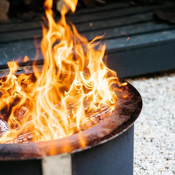 Breeo Smokeless Fire Pit (X Series 19, Corten Steel) | 22.1 inch Smokeless Fire Pit for Outside | 47 Pounds | Ideal for Families, Gifts for Dad | Compatible with Wide Range of Breeo Accessories
