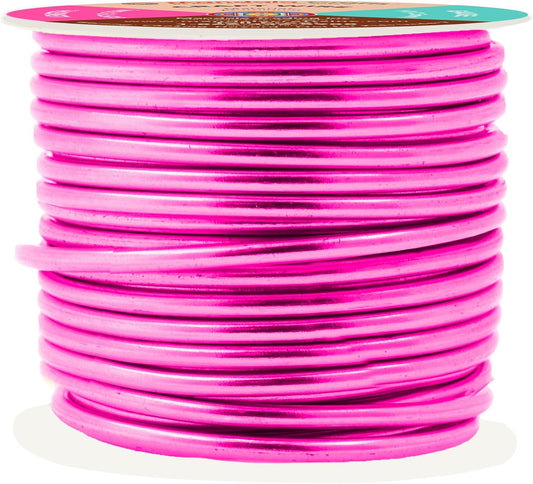 Mandala Crafts 10 Gauge Anodized Aluminum Craft Wire for Jewelry Making - 32 FT Colored Flexible Hot Pink Wire - Bendable for Bonsai Armature Crafting Sculpting