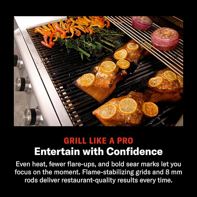 Blaze Prelude LBM Built-In Propane Gas Grill | 32-Inch 4-Burner BBQ with 56,000 BTUs | 304 Stainless Steel Construction | Flame Stabilizing Grids | BLZ-4LBM-LP