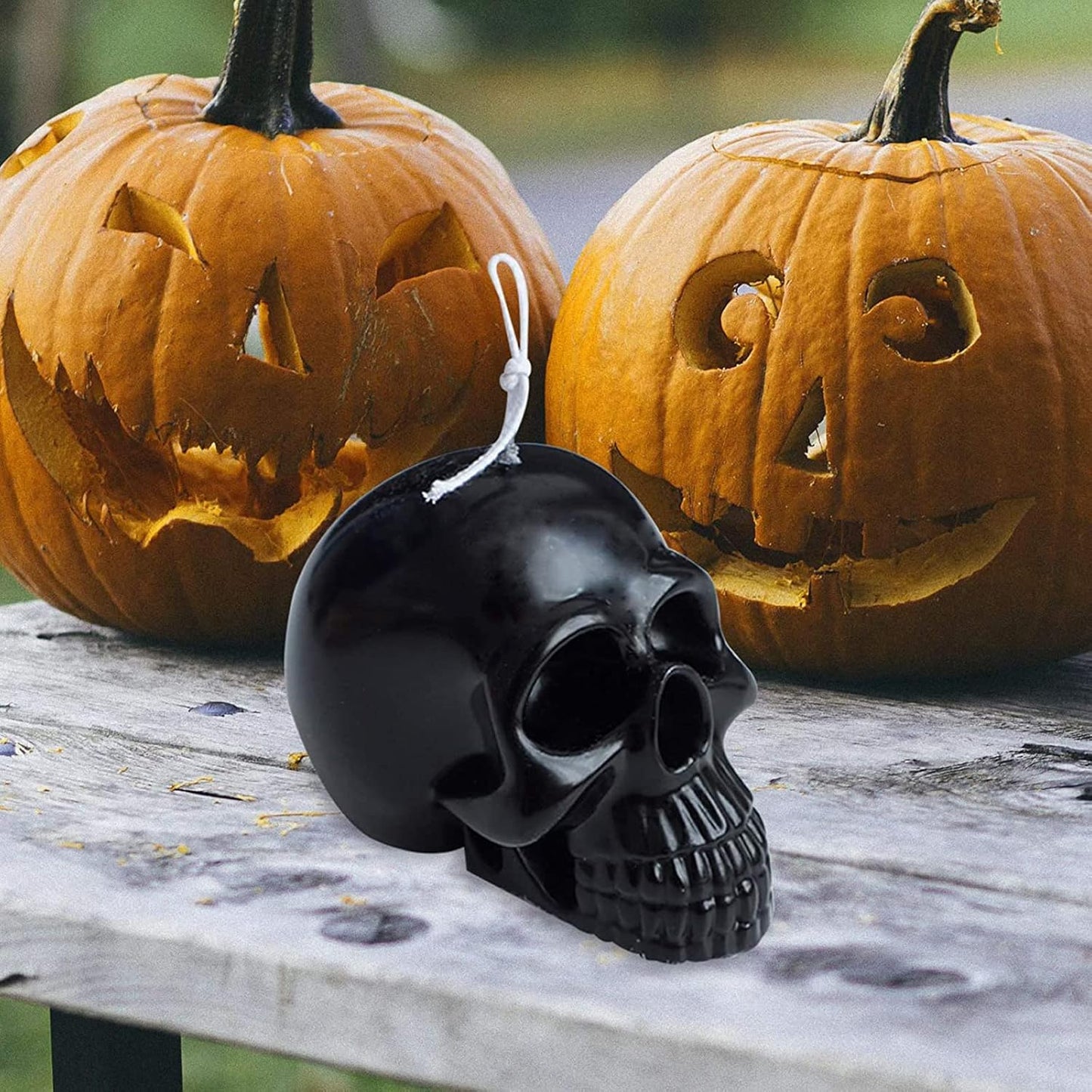 3D Skull Candle Silicone Molds Set, Skull Mold and 6 Holes Mini Candle Mold, The First Choice As Gift for Halloween Plaster Decoration Clay Soap Making Cake Fondant Mould Festival Gifts