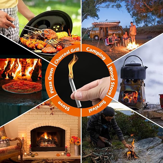 Fire Starter 50 pcs- Fire Starter - Natural Fire Starters for Fireplace, Pellet Stove & Wood, Fire Pit, Smoker, BBQ, Chimney, Pizza Oven - Fire Starters for Grill, Charcoal Starter