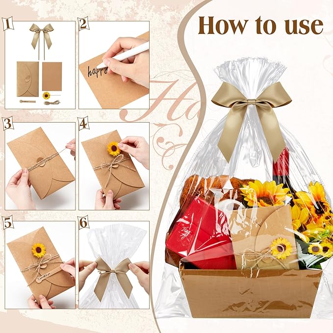 Wonderjune 20 Pcs Valentines Day Gift Baskets Empty To Fill Baskets For Gifts Empty With Gift Bag Bow Valentines Gifts Storage Basket Bulk for Wedding Party Wrapping(Yellow)