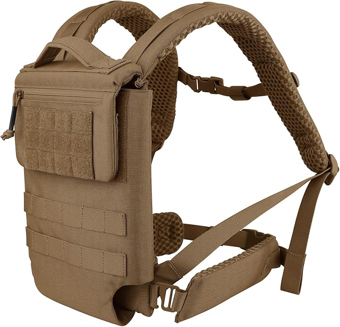 PETAC GEAR Upgraded Weighted Backpack Rucking Backpack for Weight Plates/Honeycomb Breathable fabric/Belt support/Back support platform (max 15lbs capacity)(CB)