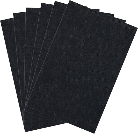 Caydo 6 Pieces Aida Cloth 14 Count Black Cross Stitch Fabric Cotton Embroidery Fabric for Needlework, DIY Handicrafts, 12 by 18-Inch