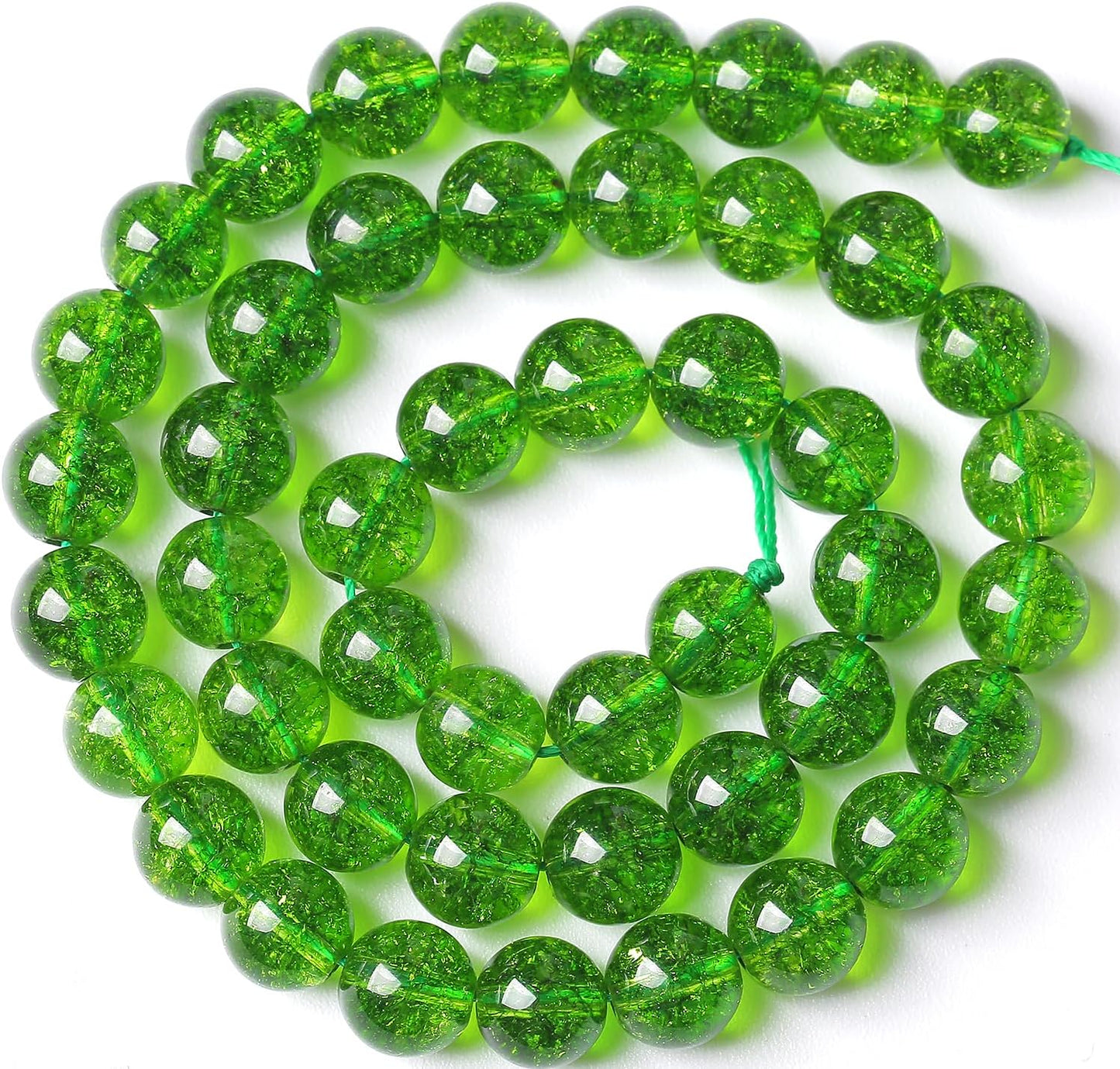 12MM Green Peridot Crystal Quartz Beads Natural Gemstone Beads Round Loose Beads for Jewelry and Bracelets Making 320pcs 15