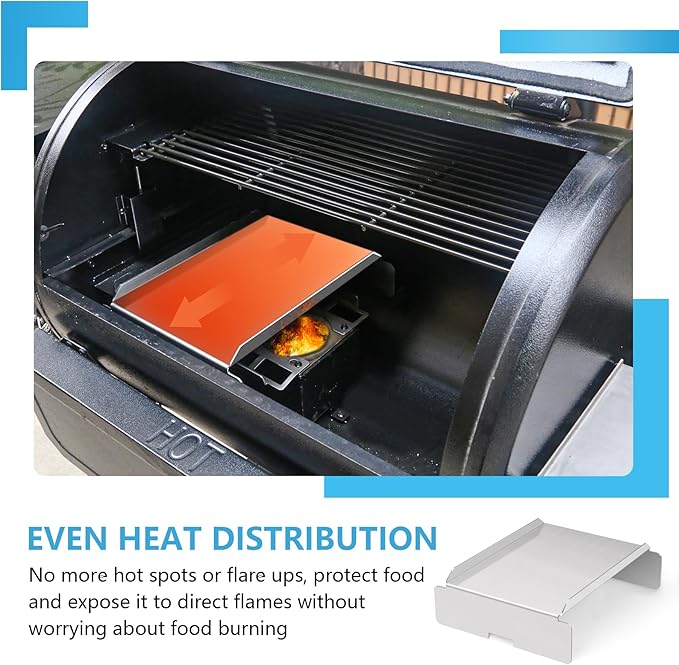 Stainless Steel Grill Heat Baffle Diffuser Replacement for Pit Boss 700 820 850 1000 1150 1250 1300 1600 Series Pellet Smoker Grill Accessories etc.,Modified Flame Tamer for Pit Boss Heat Deflector