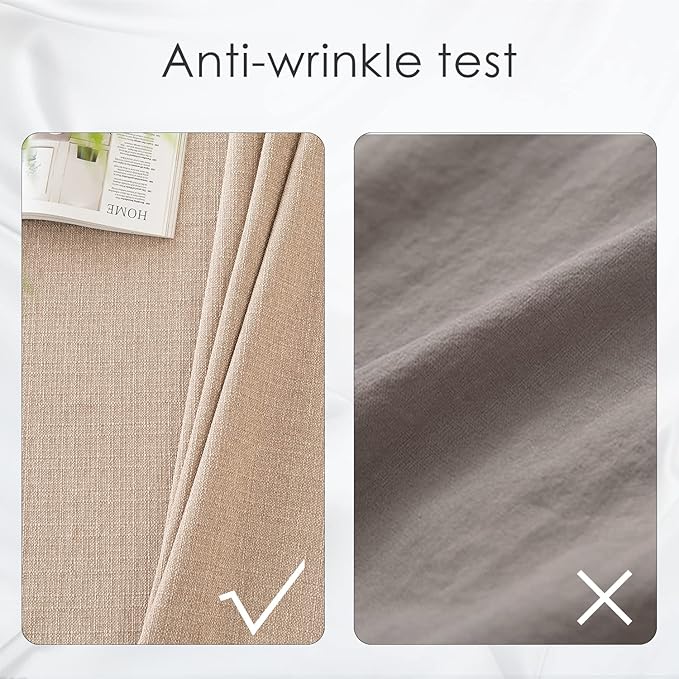 BALCONY & FALCON Rectangle Tablecloth Washable Wrinkle Resistant and Water Proof Table Cloth Decorative Linen Fabric Tablecloths for Dining Parties Kitchen Wedding and Outdoor Use (Beige, 90x156)