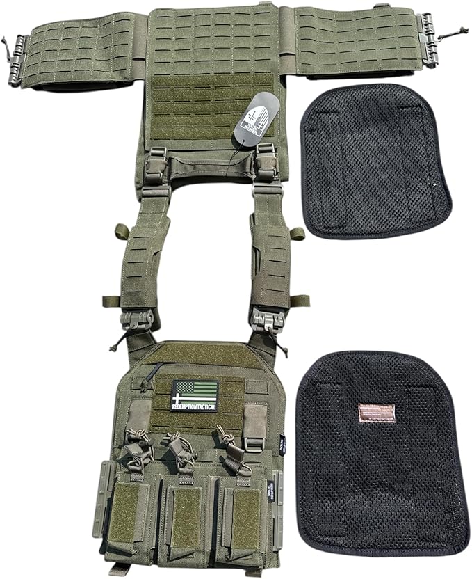 Redemption Crusader 2.0 Molle Quick Release Buckles Airsoft Vest With Adjustable Size Sides And Triple Pouch