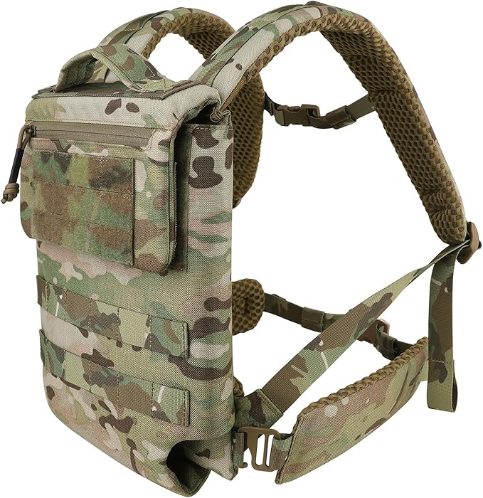 PETAC GEAR Upgraded Weighted Backpack Rucking Backpack for Weight Plates/Honeycomb Breathable fabric/Belt support/Back support platform (max 15lbs capacity) (MC)