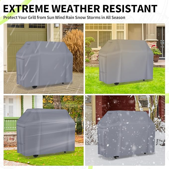 NEXCOVER Barbecue Gas Grill Cover - 60 Inch Waterproof BBQ Cover, Heavy Duty Grill Cover, Fade & Weather Resistant, Fits Weber, Brinkmann, Char Broil, Holland