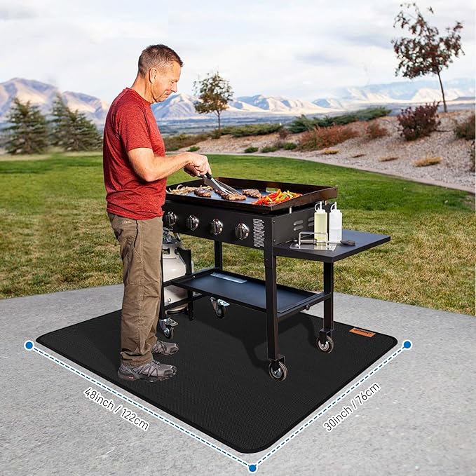 MODIGT 48 ×30 inch Under Grill mat, Double-Side Fireproof & Heat-Resistant Outdoor Grill Mat, Protective Mat for Patio, Courtyard, Tabletop, Outerdoor BBQ Fire Pit Fireplace Mat