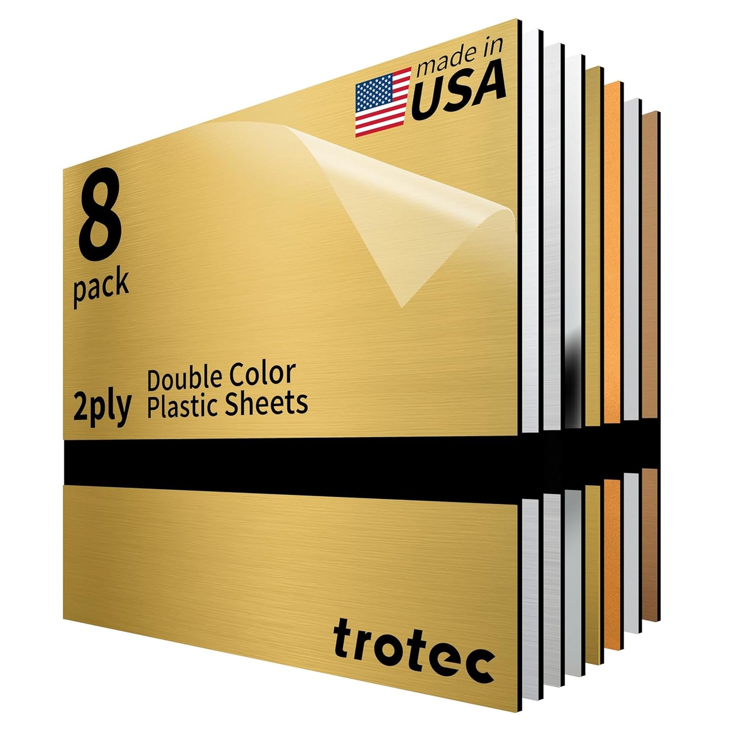 Trotec | Metallic Looking Acrylic Sheet | 12"x12"x1/16, 4 Pcs | Muticolor | Metallic Finish - Scratch Resistant for Laser Engraving & Cutting,Printing,Glowforge,Name Plate | USA Made