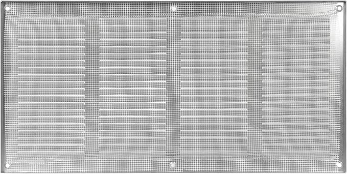 Repa Market Air Vent Cover 16x8 Inch (Outer Dimensions) Galvanized Steel Louvered Grill Cover with Mesh Screen/Wall or Ceiling Vent/HVAC Register for Indoor and Outdoor Ventilation