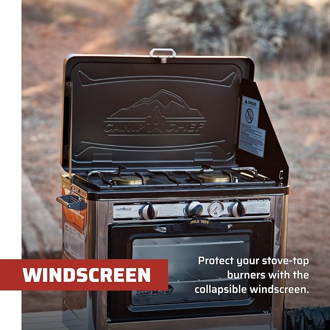 Camp Chef Outdoor Camp Oven, Black/Silver, 31" H x 24" W x 18" L