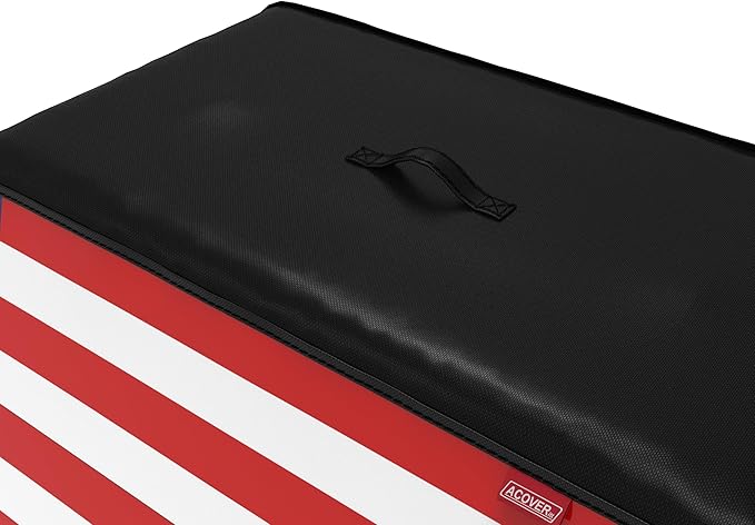 62" Heavy Duty Waterproof Gas Grill Cover fits Weber Char-Broil Coleman Gas Grill-Black, American Flag.