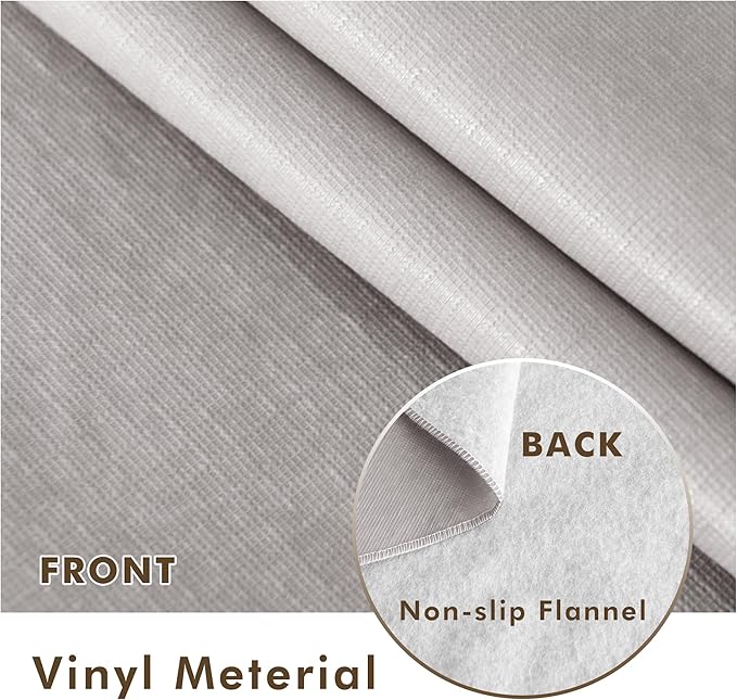 Nasitos 2 Pack Round Tablecloth 60 Inch-Flannel Backed Vinyl Silver Tablecloths, Waterproof Oil-Proof Table Cloth Wipeable Plastic Table Cover for Wedding, Baby Shower, Family Reunion