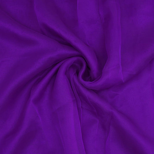 Organza Fabric 5 Yard Bridal Solid Sheer Organza Fabric Bolt for Wedding Dress, Fashion, Crafts, Decorations Silky Shiny Organza 44" - (5 Yard, Purple)
