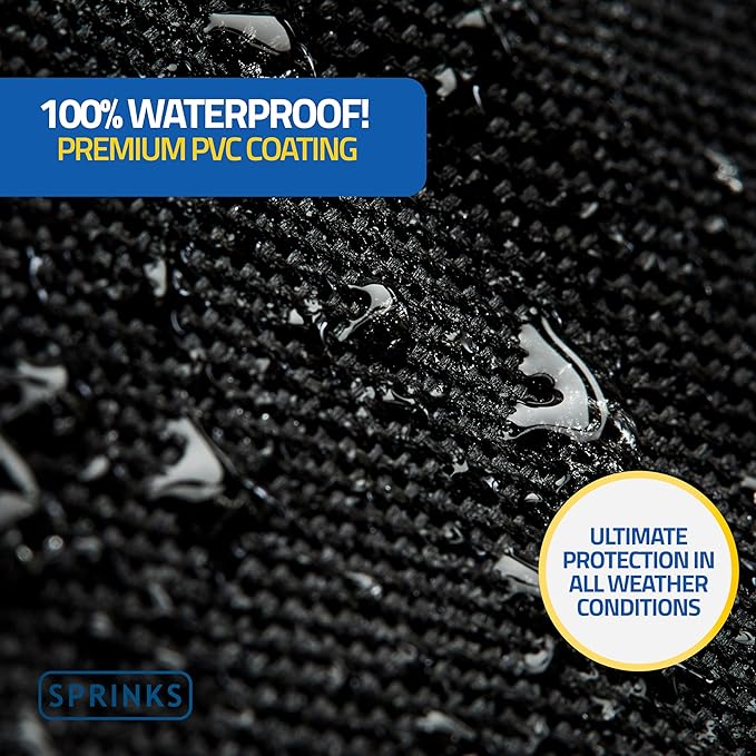 SPRINKS® Grill Cover Weatherproof Grillcover for Weber, Napoleon, Enders - Extra Handles Gas Grill Oxford 600D Fabric [58in x 24in x 48in] - Black