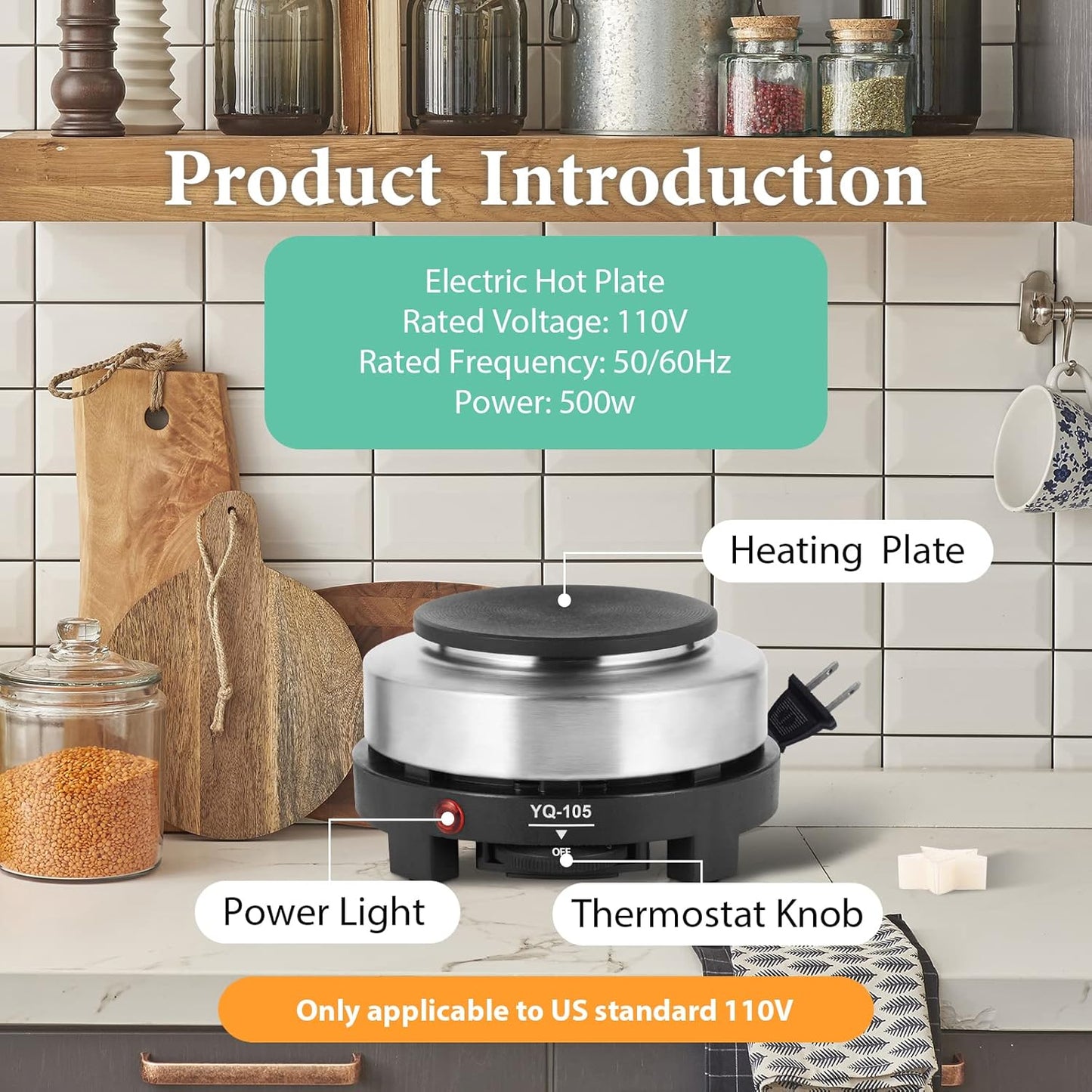 SAEUYVB Candle Making kit with Hot Plate,Candle Making Supplies,Candle Making Kit for Beginners with Melting Pot,Stirring Spoon and Anti-Scalding Pad Perfect Set Gift