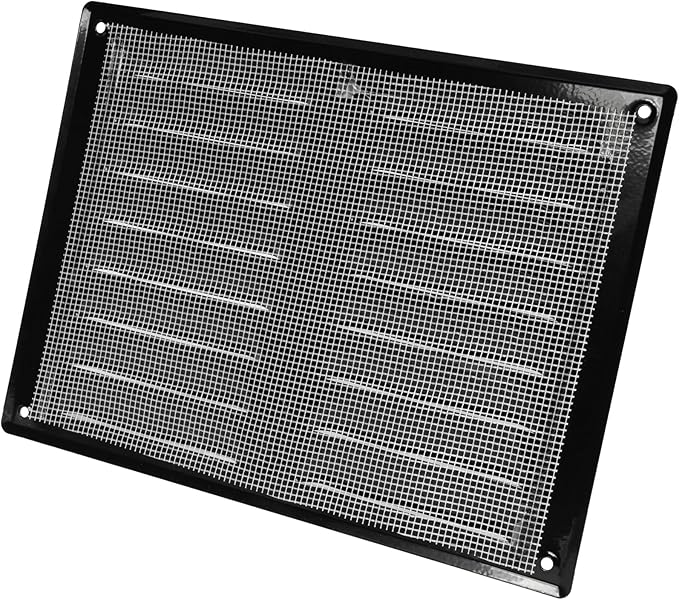 Repa Market 10" x 7.5" Inch (Outer Dimensions) Black Air Vent Cover - Steel Return Air Grilles - for Ceiling and Sidewall - HVAC - with Insect Protection Screen (10.23'' x 7.48'' Inch)