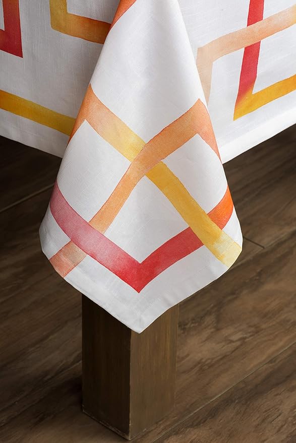 Maison d' Hermine Table Cloth Rectangle Table 100% Cotton 60 x 90 Inches Tablecloth Reusable Decorative for Dining Room, Farmhouse, Home, Party, Festive & Wedding Spring Summer - Summer Maze