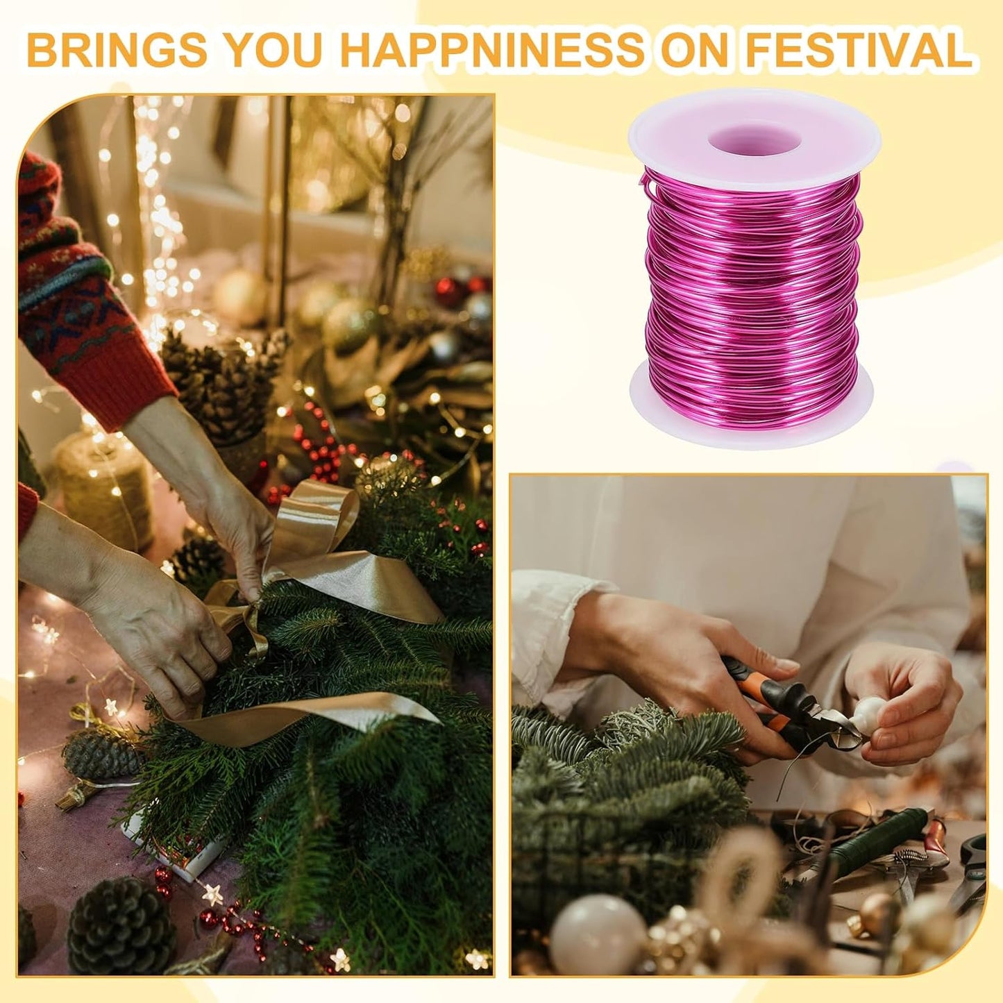 uxcell 16 Gauge / 1.5mm Anodized Aluminum Wire for Jewelry Craft Making, 102 Feet Bendable Flexible Wire for DIY Home Decor Gardening Sculpture, Rose Red