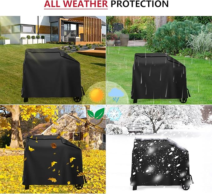 Outdoor Heavy Duty Waterproof Pellet Grill Cover for Traeger Woodridge Pellet Grill,Compatible with Traeger Grill Accessories BAC761 Full-Length All Weather Grill Cover Accessory,Black