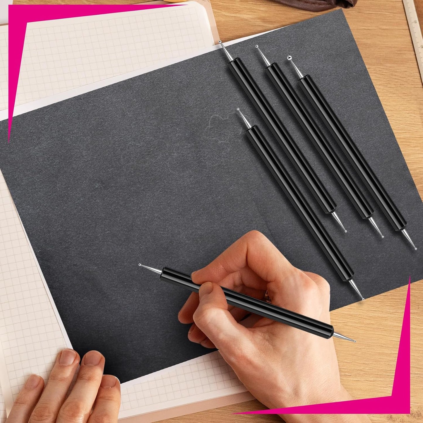 Ashmacdo 30 Pcs Dotting Tools for Painting,Ball Embossing Stylus for Transfer Paper,Tracing Tools for Drawing, Embossing Tools for Paper, Art Dotting Tools for Nail Art