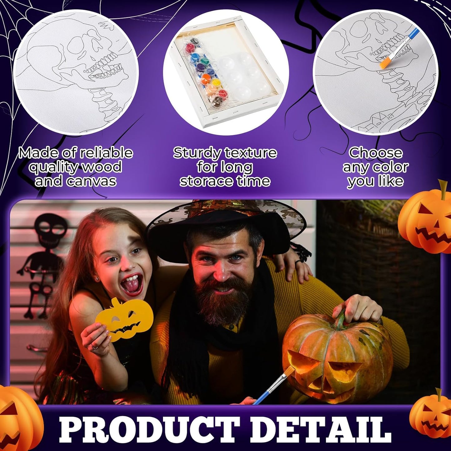 Zhanmai 12 Pack Pre Drawn Canvas for Painting Sip and Paint Kit 8" x 10" Paint Party Set Canvas Painting Pre Printed Canvases for Party Favor DIY Virtual Adult's Date Night(Halloween Ghost)