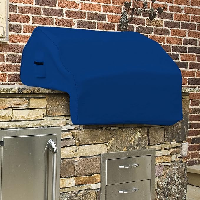 Covers & all Built-in Outdoor Grill Cover, Durable Heavy Duty 18 Oz Waterproof Cover Tuff Material with Air Pocket & Elastic for Snug Fit (57" W x 27" D x 26" H inches, Blue)