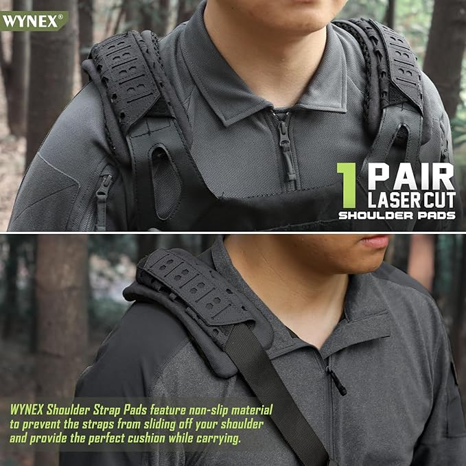 WYNEX Shoulder Strap Pad for Vest Carrier, 2 Pack Tactical Plate Shoulder Pads Strap Cushion Vest Accessories Shoulder Pads Soft Mesh Pads with Tactical Gear for Men