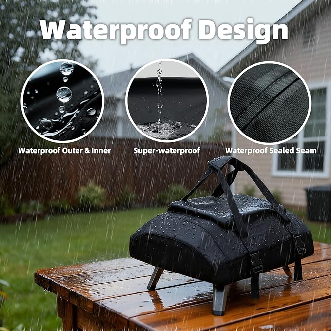 NOELIFE Pizza Oven Cover for Ooni Koda 16, Accessories for Ooni 16, Waterproof Pizza Maker Carry Cover with Top Pocket for Attachments, with Straps in the Bottom for Fixation (Oven Not Included)