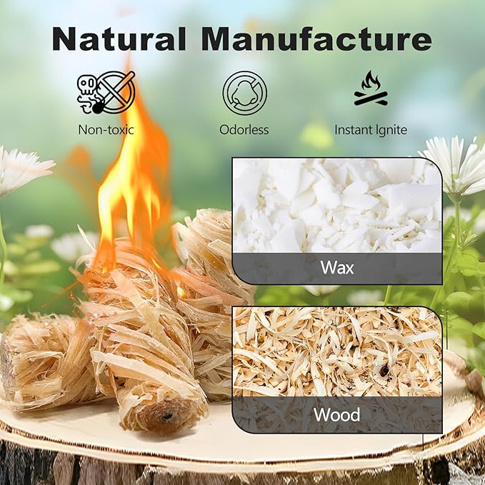 110 Pcs Fire Starter - Natural Fire Starters for Fireplace, Pellet Stove, BBQ, Pizza Oven, Fire Pit &Chimney, Fire Starters for Grill, Charcoal Starter