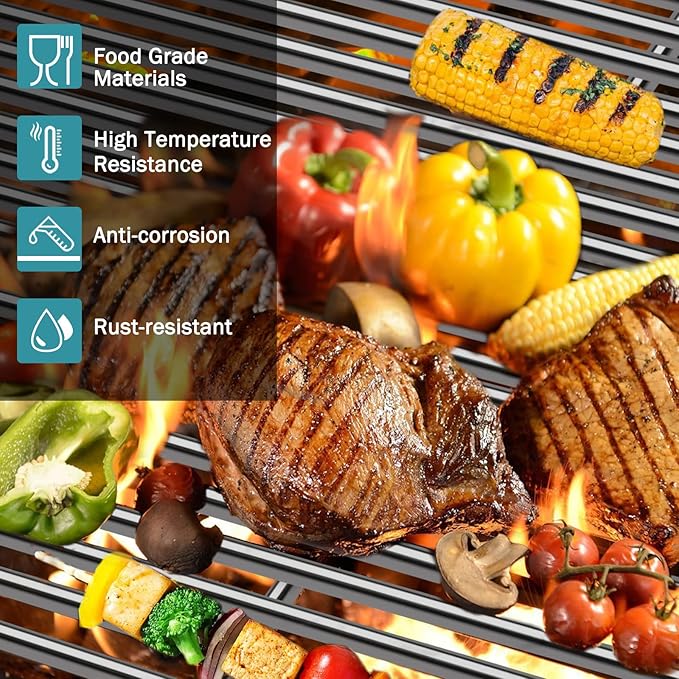 Criditpid 304 Stainless Steel 7639 Grill Grates for Weber Spirit 300 & GS4 Spirit II 300 Series, Spirit E310 E320 E330, Genesis Silver B/C, Genesis Gold B/C, Genesis Platinum B/C Grill Parts, 7638