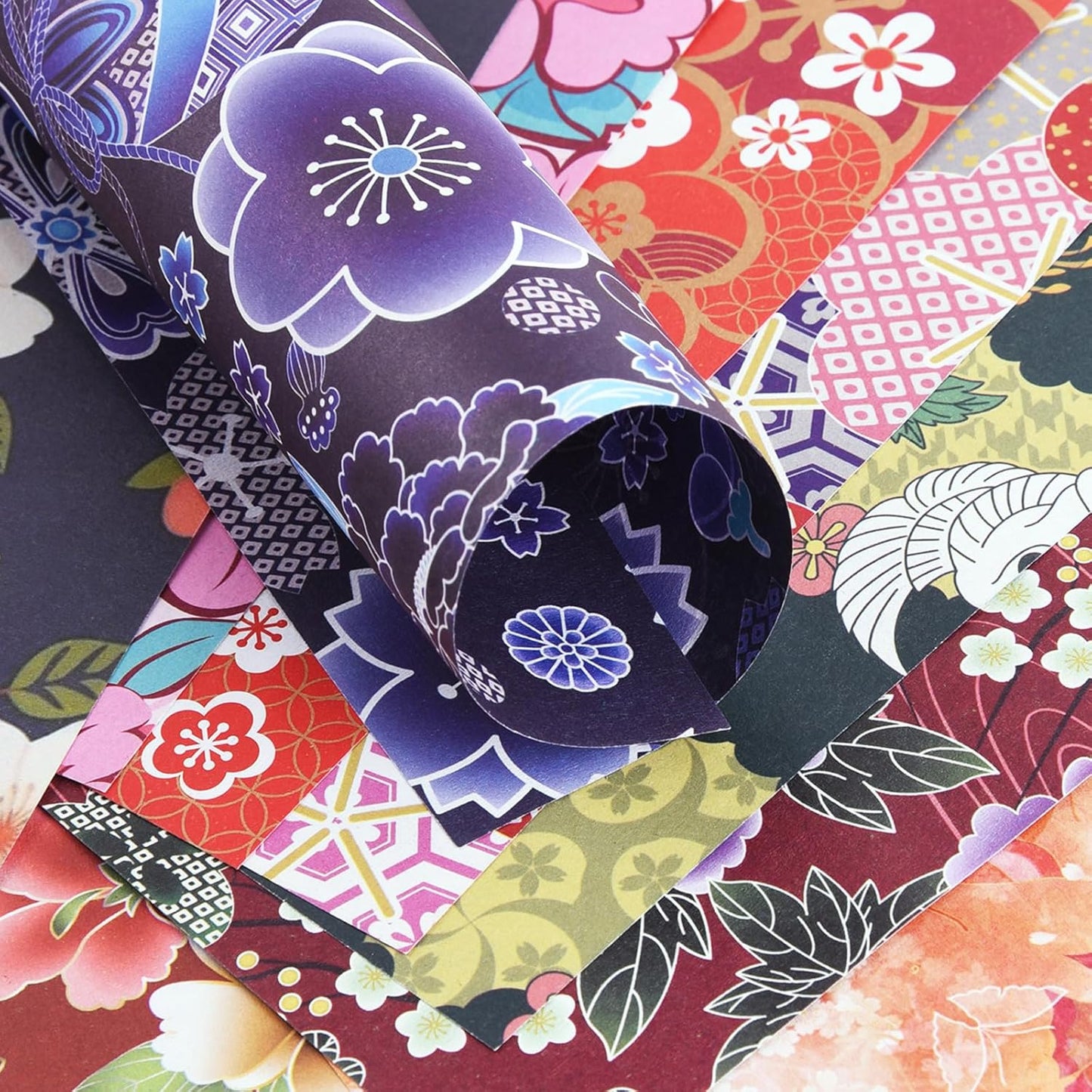 Origami 6x6 Paper Kit 150 Sheets 150 Vivid Colors Double Sided Same Printed Traditional Patterns Square for Arts Crafts Projects Japan Traditional Chiyo.Ethnic Style