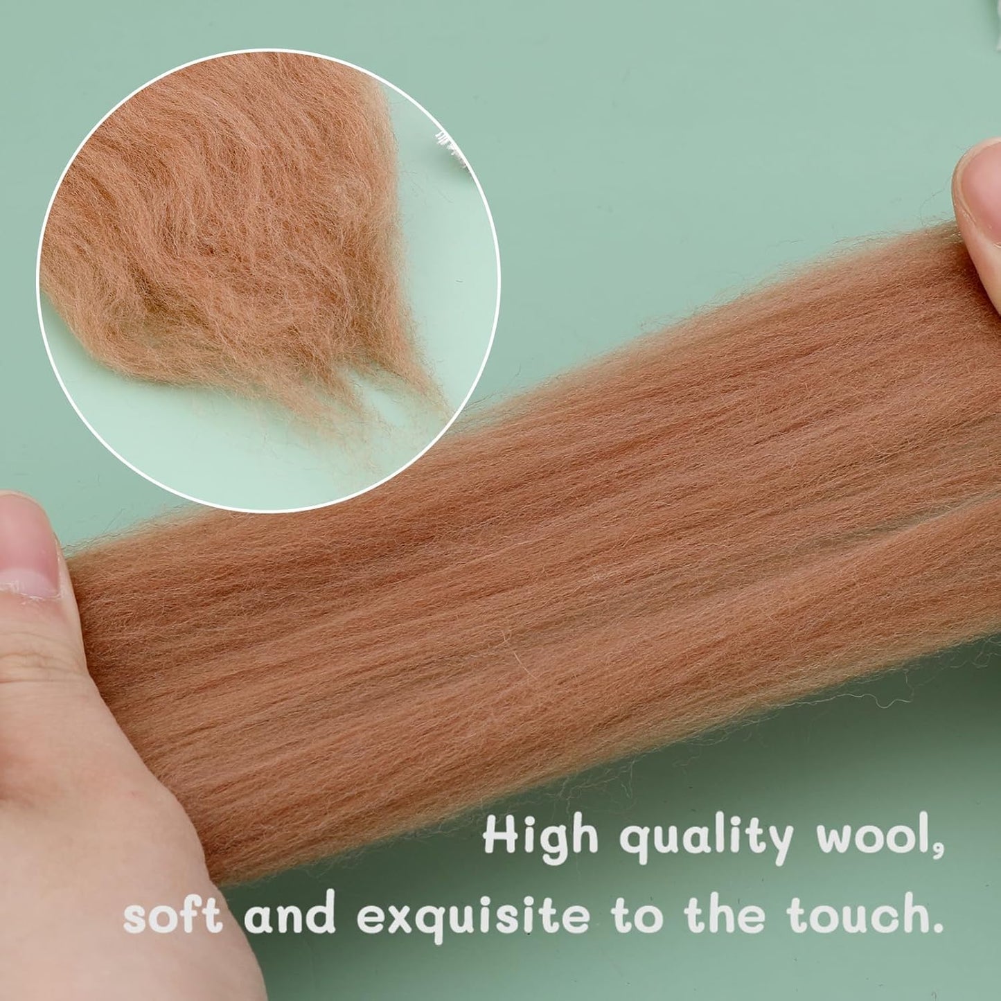 Wool Roving Bulk - 8.82oz Super Wool Chunky Yarn, Wool Roving Top for Needle Felting, Soft Felting Wool Supplies for Hand Spinning, Felting, Blending, Weaving and DIY Craft (Coffee Brown)