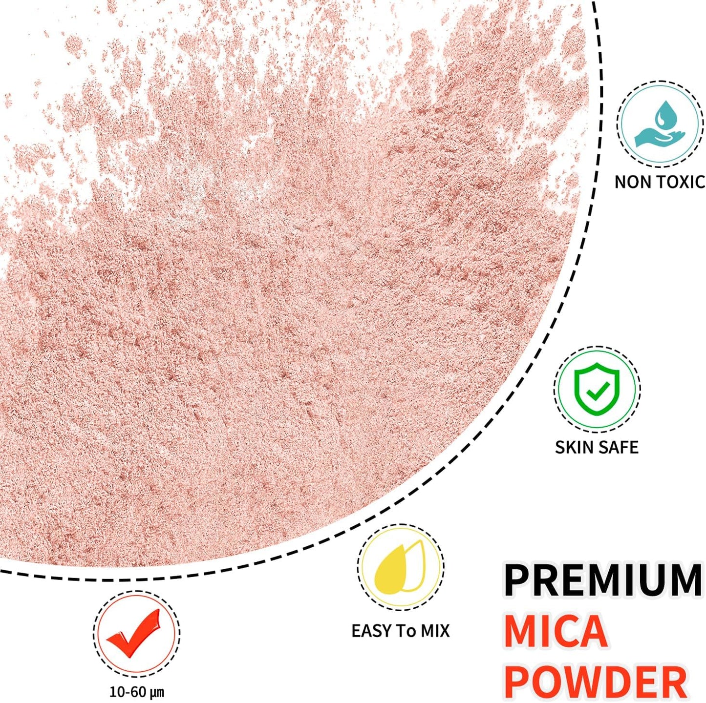 Mica Powder - 100g Mica Powder for Epoxy Resin - Metallic Color Pigment for Resin, Soap, Bath Bombs, Eye Shadow, Nails, DIY Crafting Projects etc. (Apricot)