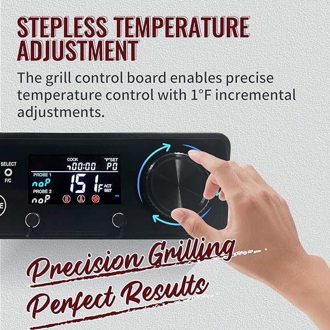 Rectangular PID Control Panel (NO WiFi) Replacement for Pit Boss Pellet Grills with Igniter - Fits Onyx Edition, Navigator, Sportsman, Mahogany, Competition, Pro Series & Most 440-1000 Models