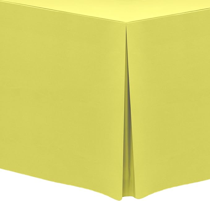 Ultimate Textile -3 Pack- 5 ft. Fitted Polyester Tablecloth - Fits 30 x 60-Inch Banquet and Folding Rectangular Tables - 42" H, Lemon Yellow
