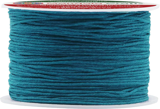Mandala Crafts 1mm 109 Yards Dark Blue Cotton Waxed Cord for Jewelry Making Bracelet Cord Waxed String - Beading String Thread Jewelry Cords for Necklaces String
