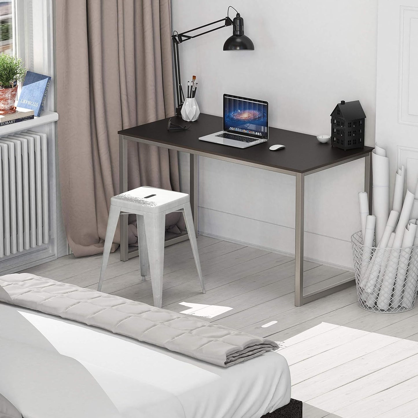 SHW Mission 48-Inch Home Office Computer Desk, Espresso