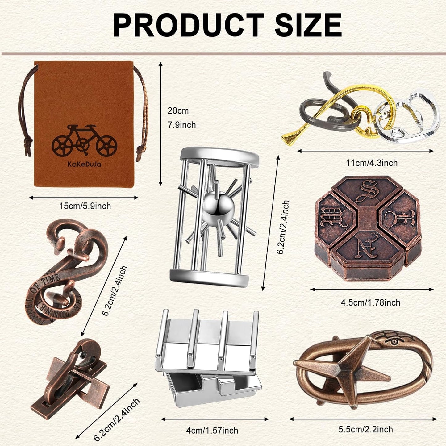 9pcs Metal Puzzle for Adult Disentanglement Puzzles Lock Puzzle Games Set Gift for Adults Teenagers