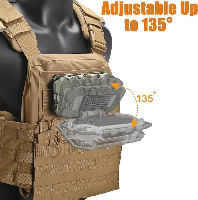 Tactical Plate Carrier Phone Mount, Universal Molle Phone Holder,Tactical Phone Holder Foldable Navigation Board for Tactical Vest Attachments