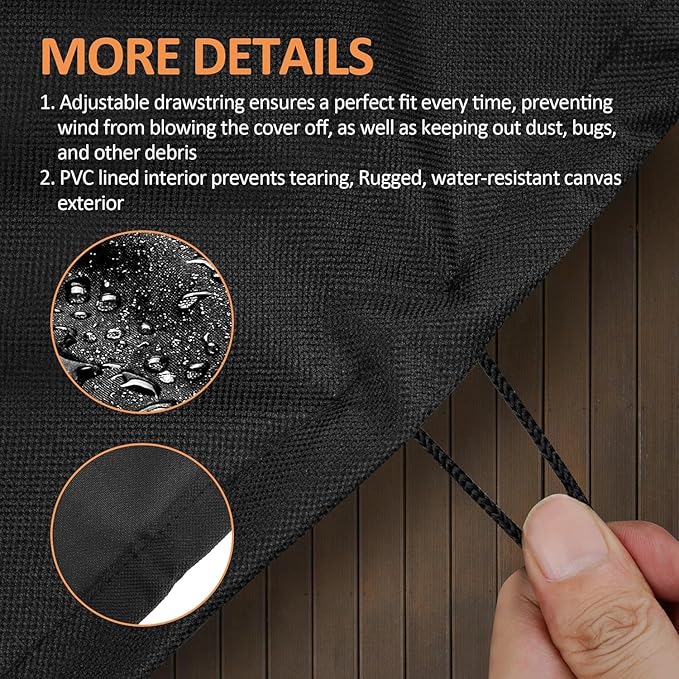 22 Inch Charcoal Kettle Grill Cover for Weber Grill, for Weber 22 Inch Master Touch Charcoal Grill, 600D Heavy Duty Waterproof Replacement for 7150, Outdoor BBQ Covers