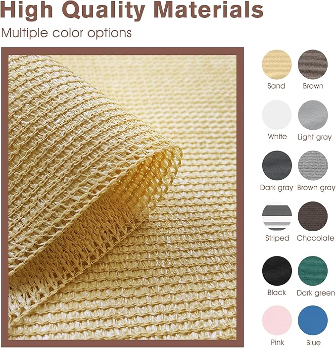 SUNNY GUARD 3.3'x19.7' Balcony Privacy Screen Fence, Apartments Railing Screen, Heavy Duty Wind Screen for Outdoor,Backyard,Patio,Deck Privacy（Sand Yellow）
