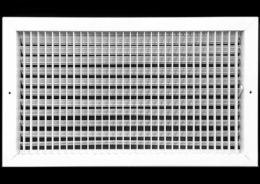 22" X 12" Adjustable AIR Supply Diffuser - HVAC Vent Cover Sidewall or Ceiling - Grille Register - High Airflow - White [Outer Dimensions: 23.75"w X 13.75"h]
